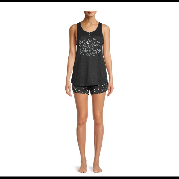 NEW, Secret Treasures Women's Plus Screen Print Tank Top and Shorts, 2-Piece Set - Picture 5 of 5